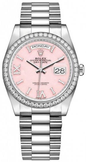 Rolex Day-Date 36 Pink Opal Diamond Orologio da donna 128349RBR