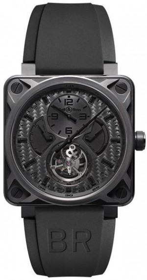 Bell & Ross Aviation Instruments Orologio con quadrante in fibra di carbonio nero BR01-TOURB-PHANTOM