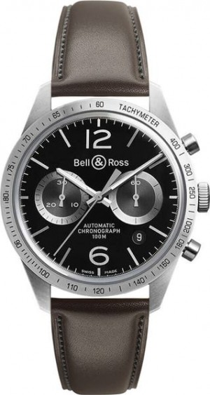 Bell & Ross Vintage Orologio da uomo con cinturino marrone originale BRV126-BS-ST/SCA