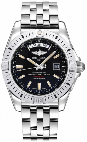 Breitling Galactic 44 Day Date Orologio da uomo con quadrante nero A45320B9/BD42-375A