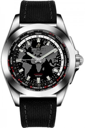 Breitling Galactic Unitime Black Canvas Orologio da uomo su tela nera WB3510U4/BD94-103W