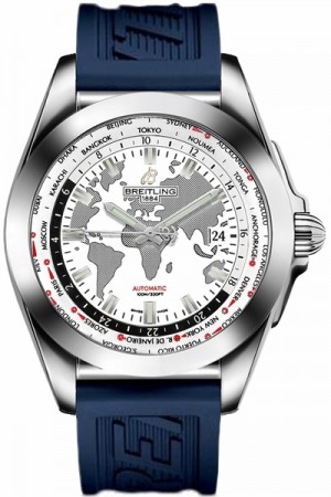 Breitling Galactic Unitime World Map Orologio da uomo con quadrante bianco WB3510U0/A777-121S