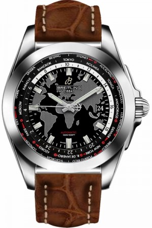 Breitling Galactic Unitime Trophy Orologio da uomo con quadrante nero WB3510U4/BD94-500P