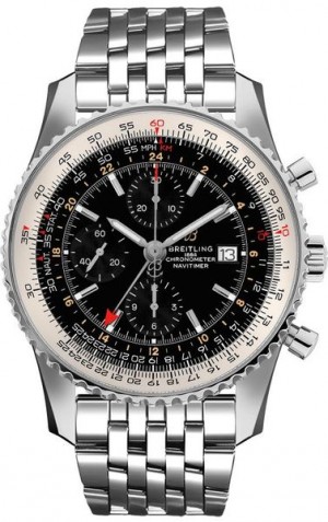 Orologio Breitling Navitimer GMT Black Dial Orologio da uomo con quadrante nero A24322121B2A1