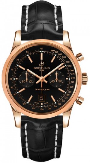 Breitling Transocean Chronograph Orologio con quadrante nero R4131012/BC07-728P