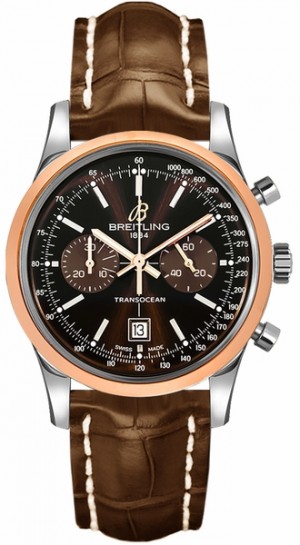 Breitling Transocean Chronograph 38 Brown Dial Orologio da uomo con quadrante marrone U4131012/Q600-725P