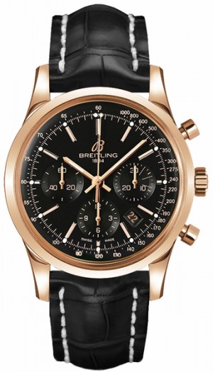 Breitling Transocean Chronograph Orologio da uomo in oro rosa 18 carati massiccio RB015212/BBB16-743P