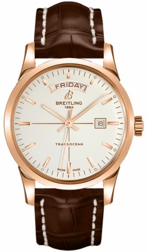 Breitling Transocean Day Date Mercury Silver Dial Orologio da uomo con quadrante in argento R4531012/G752-737P
