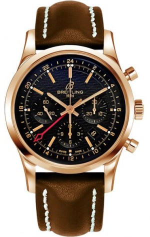 Breitling Transocean GMT Black Dial Orologio da uomo con quadrante nero RB045112/BC68-438X