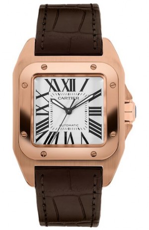Cartier Santos 100 Orologio da uomo in oro rosa 18 carati W20108Y1