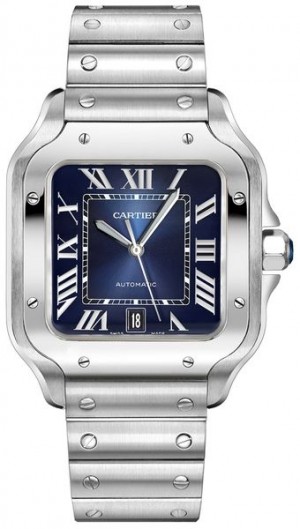 Orologio Cartier Santos De Cartier Blue Dial Orologio da uomo con quadrante blu WSSA0013