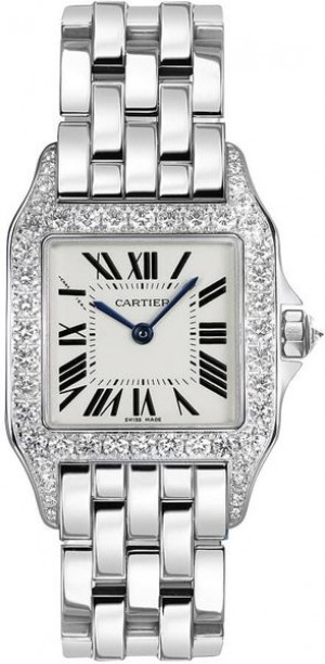 Cartier Santos Demoiselle Orologio da donna in oro bianco massiccio 18 carati WF9004Y8