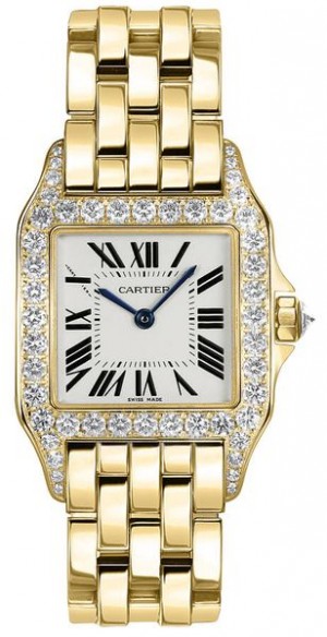 Cartier Santos Demoiselle Orologio da donna in oro giallo 18 carati solido WF9002Y7