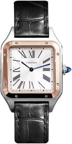 Orologio Cartier Santos-Dumont Large Silver Dial Orologio da uomo con quadrante in argento W2SA0011