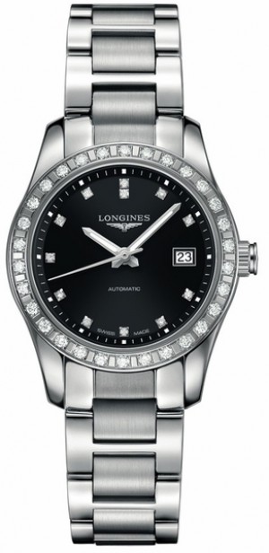 Longines Conquest Classic Black Dial & Diamonds Orologio da donna con quadrante nero L2.285.0.57.6