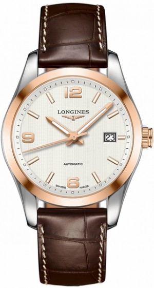 Longines Conquest Classic Orologio da uomo con quadrante in oro rosa massiccio e argento L2.785.5.76.3