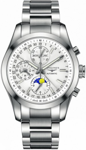Longines Conquest Classic Automatic Chronograph Silver Dial Orologio da uomo con quadrante in argento L2.798.4.72.6