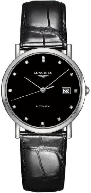 Longines Elegant Collection Orologio da donna con quadrante nero L4.809.4.57.2