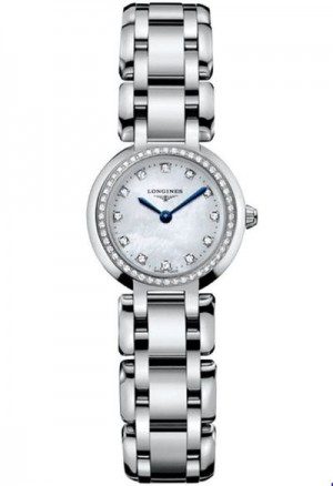 Longines PrimaLuna Pearl White Dial con diamanti Orologio da donna L8.109.0.87.6