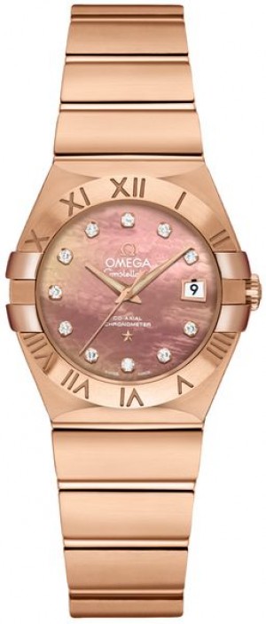 Omega Constellation Pearl Brown e Diamond Dial Orologio da donna 123.50.27.20.57.001
