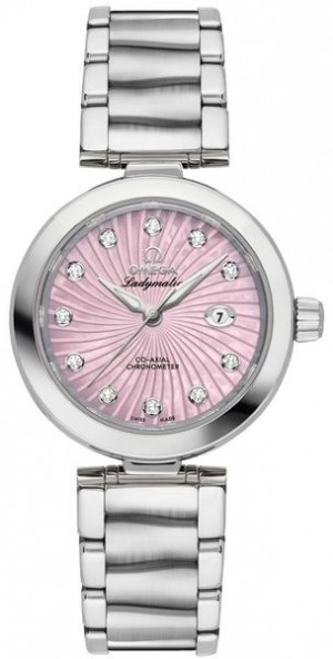 Omega De Ville Ladymatic Pearl Pink Pink & Diamond Dial Ladies Watch 425.30.34.20.57.001