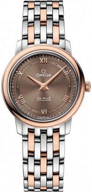 Omega De Ville Prestige Orologio da donna in oro rosa e acciaio 424.20.27.60.13.001