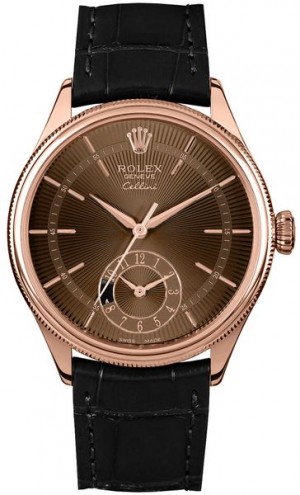 Rolex Cellini Dual Time Orologio da uomo in oro massiccio 18k Everose 50525