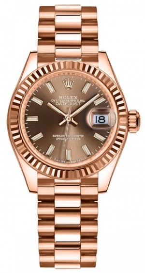 Rolex Lady-Datejust 28 Chocolate Dial Orologio da donna 279175
