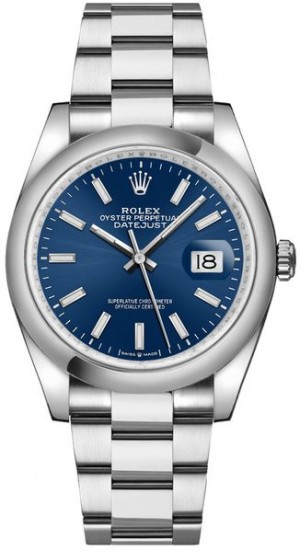 Rolex Datejust 36 Blue Dial Index Hour Markers Orologio da uomo 126200
