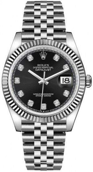 Rolex Datejust 36 Orologio di lusso Rolex Datejust 36 Quadrante nero Diamante 126234