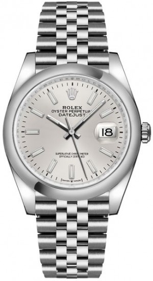 Rolex Datejust 36 Silver Dial Oystersteel Orologio da uomo 126200