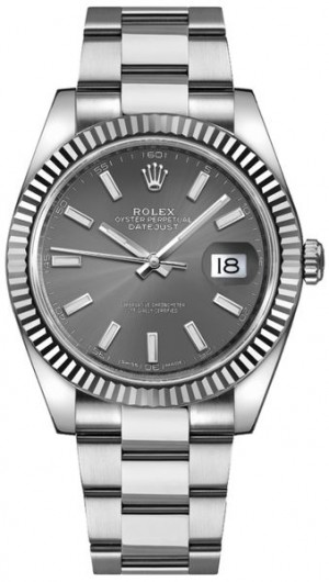 Rolex Datejust 41 Oystersteel Rhodium Orologio da uomo 126334