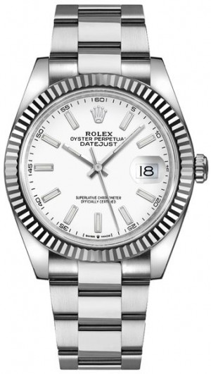 Rolex Datejust 41 White Dial Orologio da uomo in oro e acciaio 126334
