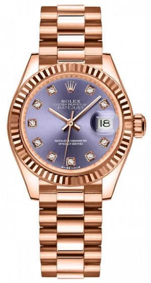 Rolex Lady-Datejust 28 Aubergine Dial Orologio da donna 279175