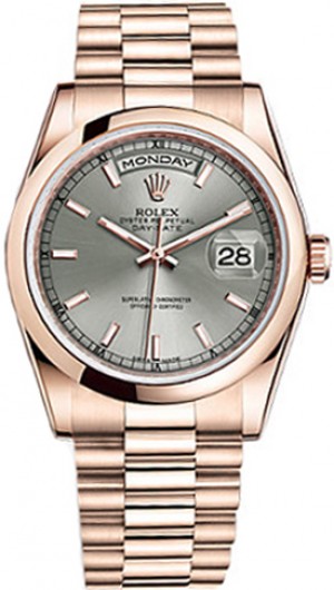 Rolex Day-Date 36 Orologio da uomo in oro rosa 18 carati massiccio 118205