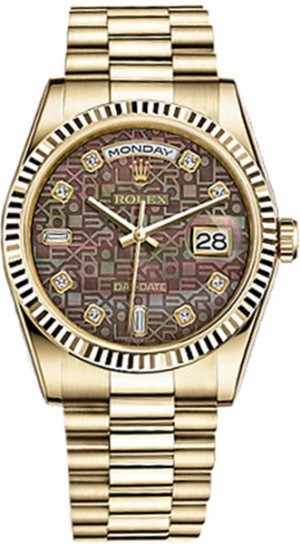 Rolex Day-Date 36 Diamond Dial Orologio d'oro 118238