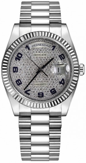 Rolex Day-Date 36 Diamond Pave Quadrante Orologio d'oro 118239