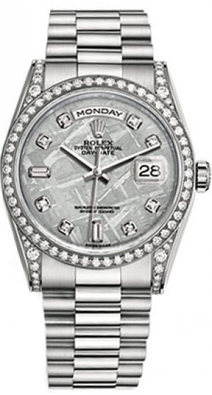 Rolex Day-Date 36 Diamond White Gold President Bracciale in oro bianco Orologio 118389