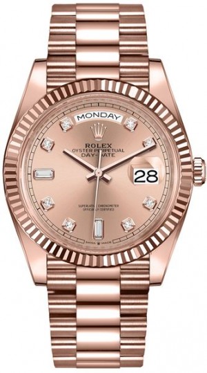 Rolex Day-Date 36 Orologio da donna Everose in oro 18 carati 128235