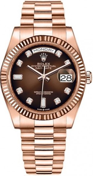 Rolex Day-Date 36 Orologio da uomo con quadrante marrone Ombre Dial 128235