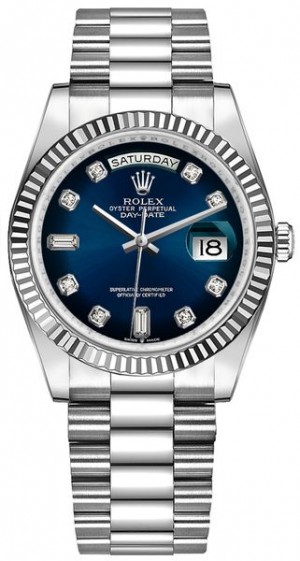 Rolex Day-Date 36 Blue Ombre Diamond Dial Orologio da uomo 128239
