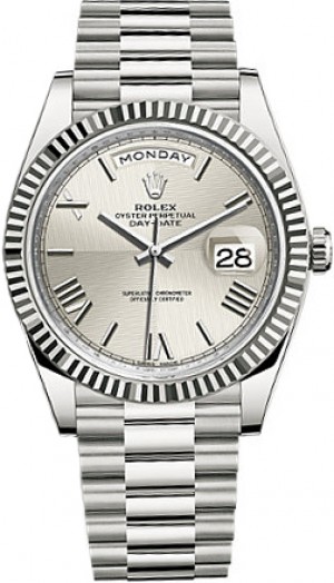 Rolex Day-Date 40 Orologio da uomo in oro bianco 18 carati solido 228239