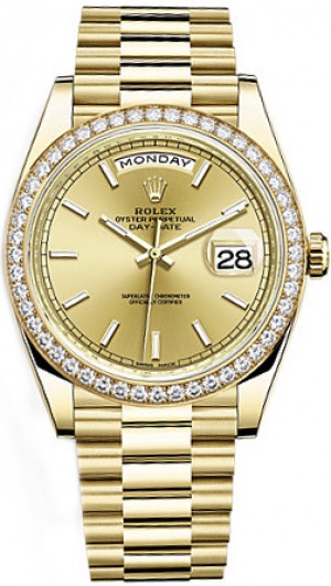 Rolex Day-Date 40 Champagne Dial Orologio da uomo con quadrante in oro 228348RBR