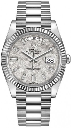 Rolex Day-Date 40 Meteorite Quadrante Meteorite Orologio da uomo con lunetta scanalata 228239