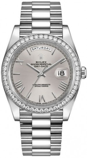 Rolex Day-Date 40 Silver Dial Orologio da uomo 228349RBR