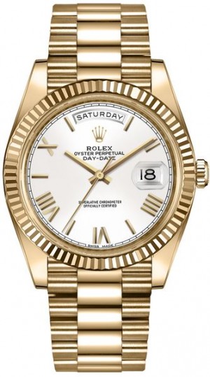 Rolex Day-Date 40 White Dial Orologio da uomo in oro bianco 228238