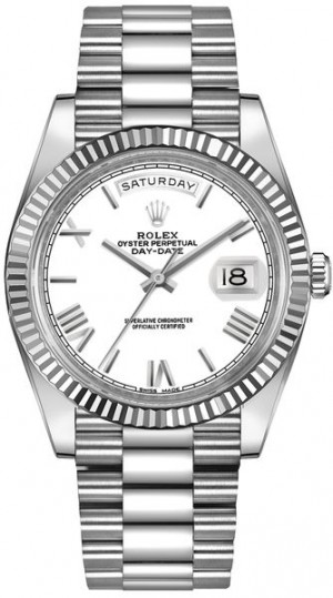 Rolex Day-Date 40 Orologio da uomo in oro bianco 18 carati 228239