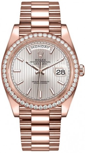 Rolex Day-Date 40 Sundust Stripe Motif Dial Orologio da uomo 228345RBR