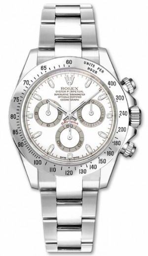 Rolex Cosmograph Daytona Orologio da uomo con quadrante bianco 116520