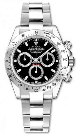 Rolex Cosmograph Daytona Daytona Lunetta in acciaio Quadrante nero 116520